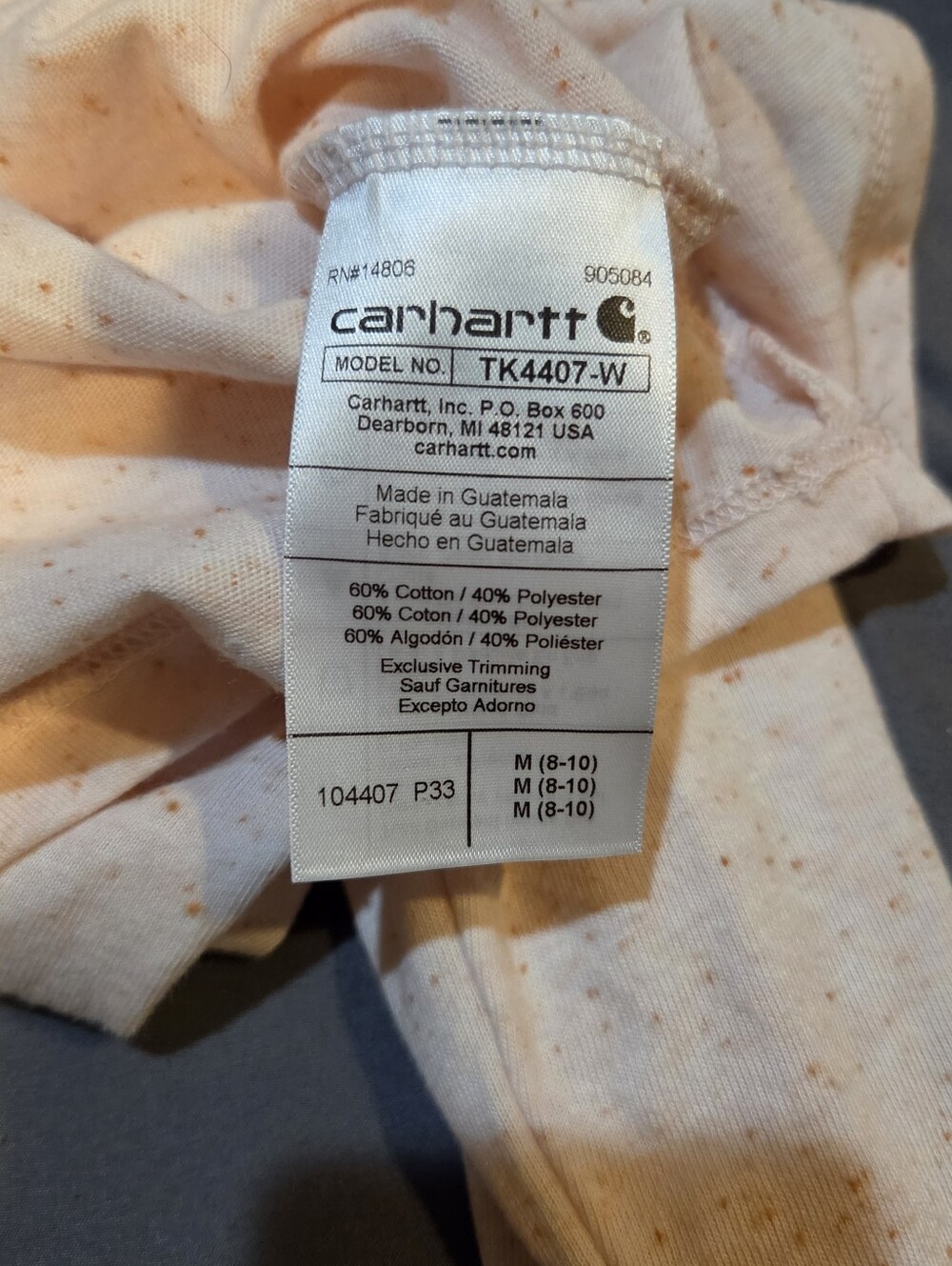 Carhartt pink with orange dots casual outdoorsy everyday long sleeve tee  | M - Picture 6 of 8
